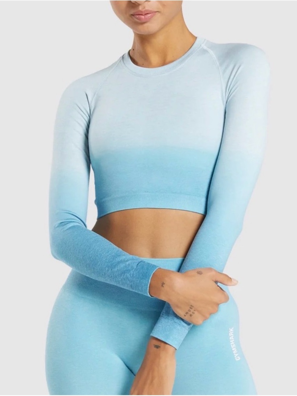 Gymshark ADAPT OMBRE SEAMLESS LONG SLEEVE CROP TOP